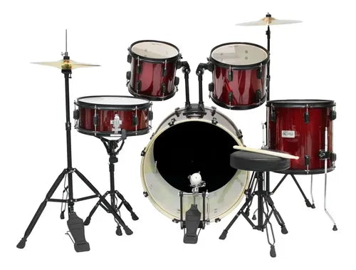 Batería Acustica New Beat NB320SET-CHHW – 5 Piezas con Herrajes y Platillos