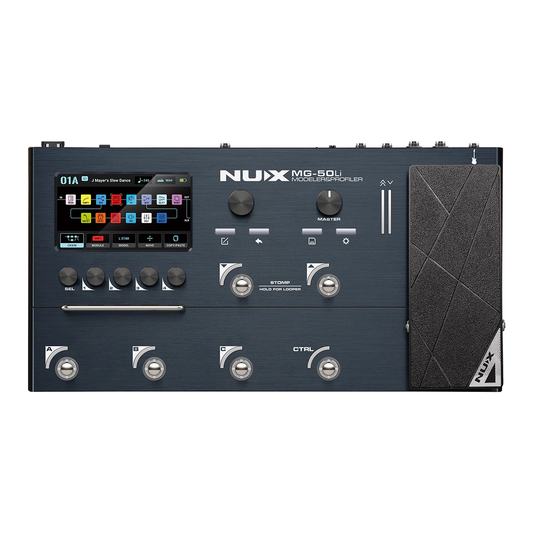 PROCESADOR NUX PARA GUITARRA CON FUNDA INCLUIDA MG-50LI