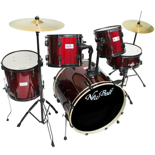 Batería Acustica New Beat NB320SET-CHHW – 5 Piezas con Herrajes y Platillos