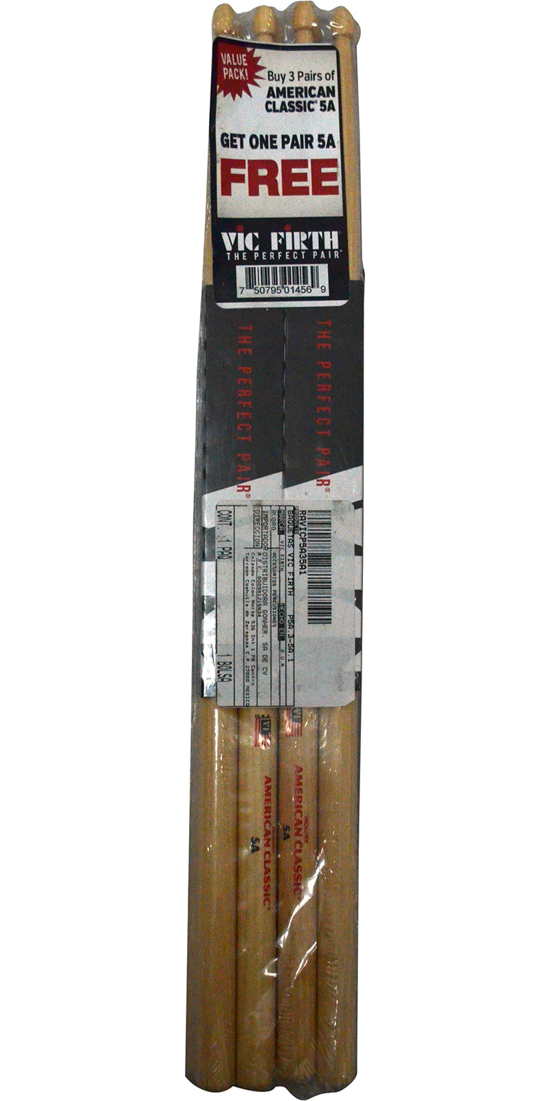 BAQUETAS VIC FIRTH 5A 4 X 3