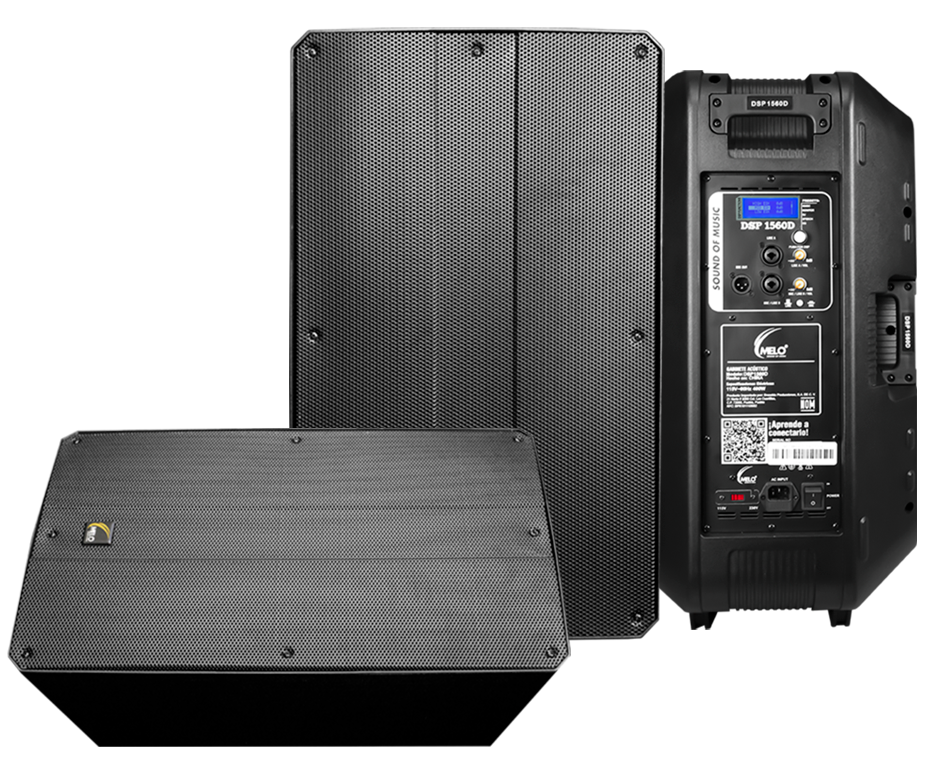Bafle Activo Melo DSP1560D, 15 PuLG 600w RMS con DSP digital Negro