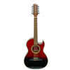 BAJO QUINTO LA SEVILLANA ELECTROACÚSTICO MOD. BQ338CEQ DELUXE - ROJO A NEGRO TRANSPARENTE