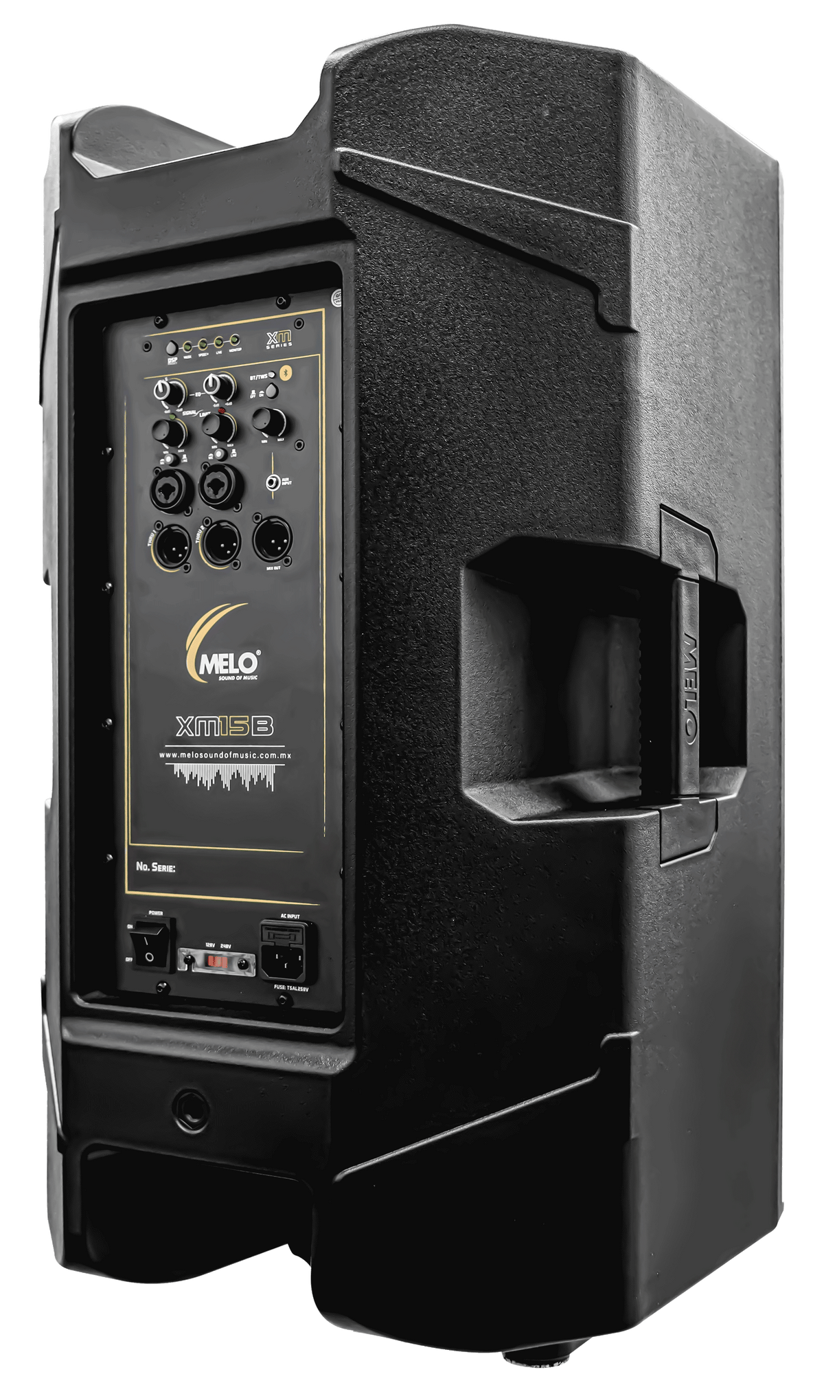 Bafle Activo Melo Xm12b Dsp, 12PuLG 800w Rms, 130db Bluetooth Negro