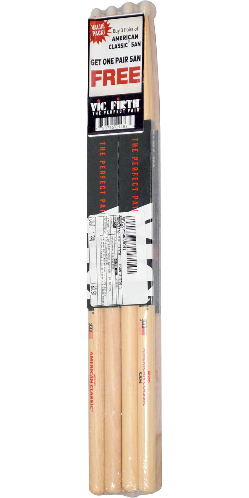 BAQUETAS VIC FIRTH 5AN 4 X 3
