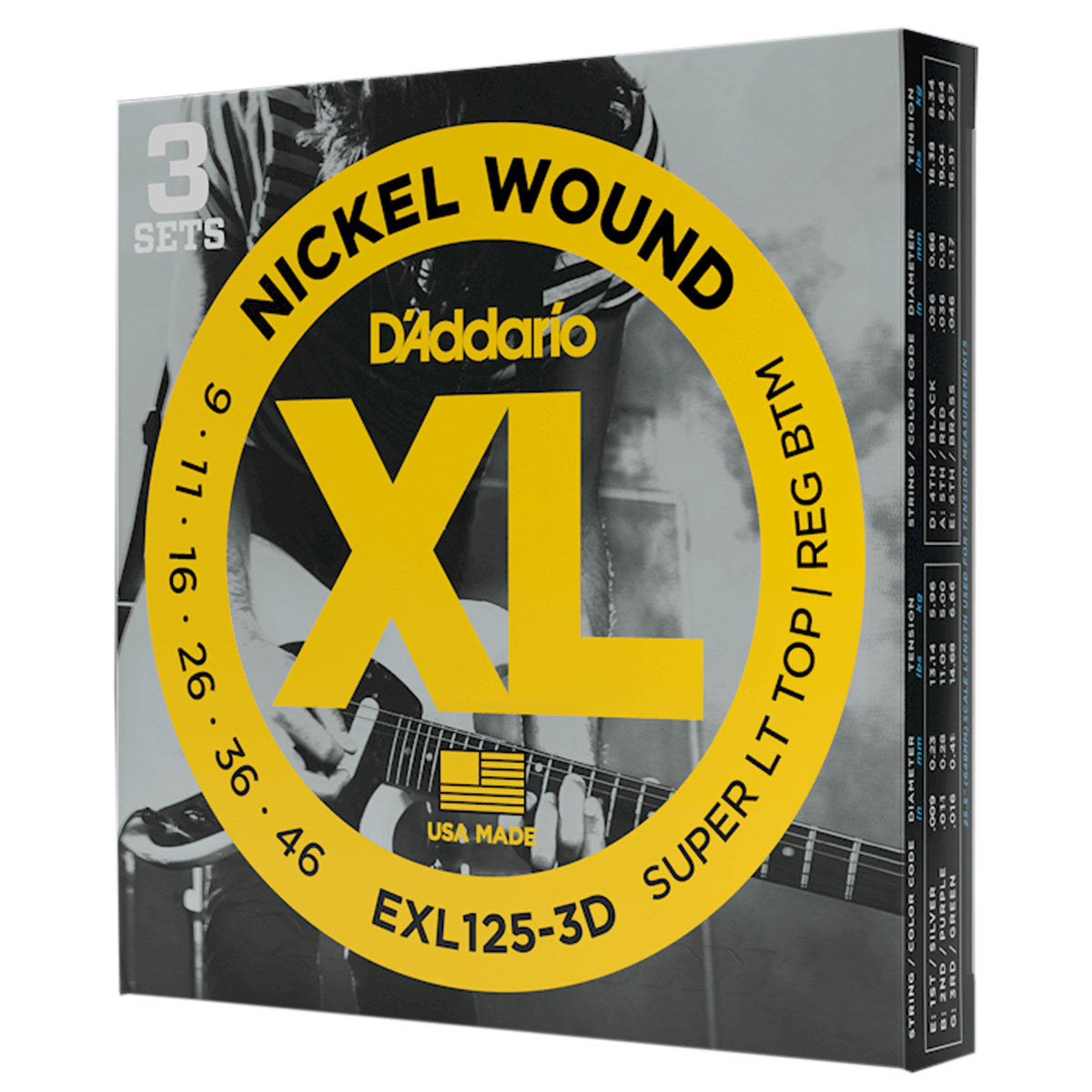 ENCORDADURA DADDARIO MOD. EXL125 3-PACK